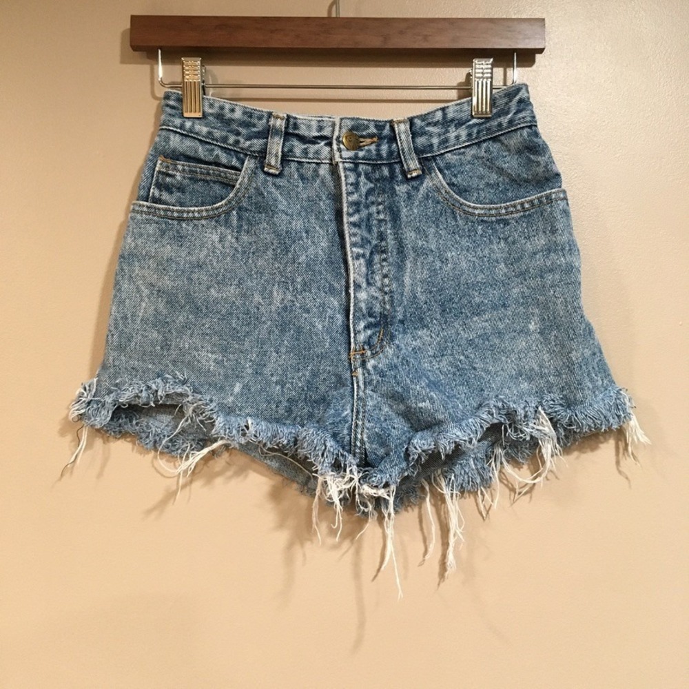 Guess Vintage Acid Wash Cut Off Jean Shorts Womens 25 Blue Denim Retro 80s 90s